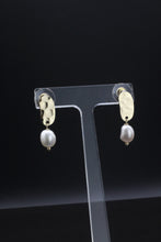 Load image into Gallery viewer, Tempest Designs Soft Hammered Contemporary Real Pearl Earrings