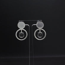 Load image into Gallery viewer, Tempest Designs Disc Hoop & Resin Ball Contemporary Earrings