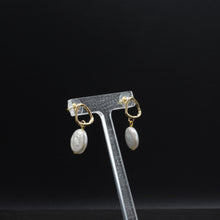 Load image into Gallery viewer, Tempest Designs Open Organic Shaped Post w/ Real Pearl Earrings