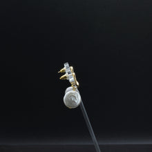 Load image into Gallery viewer, Tempest Designs Open Organic Shaped Post w/ Real Pearl Earrings