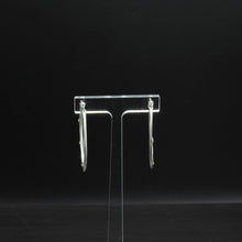 Load image into Gallery viewer, Tempest Designs Worn Silver hoop w/ Crystal Earrings