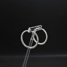 Load image into Gallery viewer, Tempest Designs Worn Silver hoop w/ Crystal Earrings