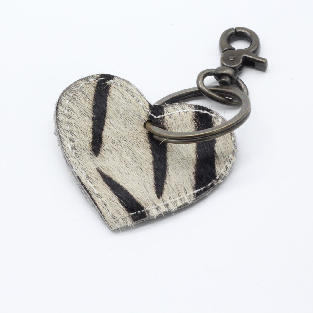 Nephele Heart Zebra Keyring