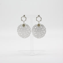 Load image into Gallery viewer, Nour London Filigree Disc &amp; Pearl Earrings
