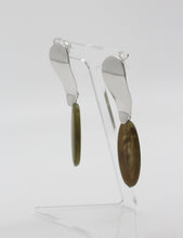 Load image into Gallery viewer, Nour London Green Oval Drop Resin Earrings
