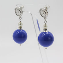 Load image into Gallery viewer, Nour London Blue Drop Silver Earrings
