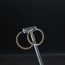 Load image into Gallery viewer, Tempest Designs Worn Rose Gold Hoop w/ Crystals Earrings
