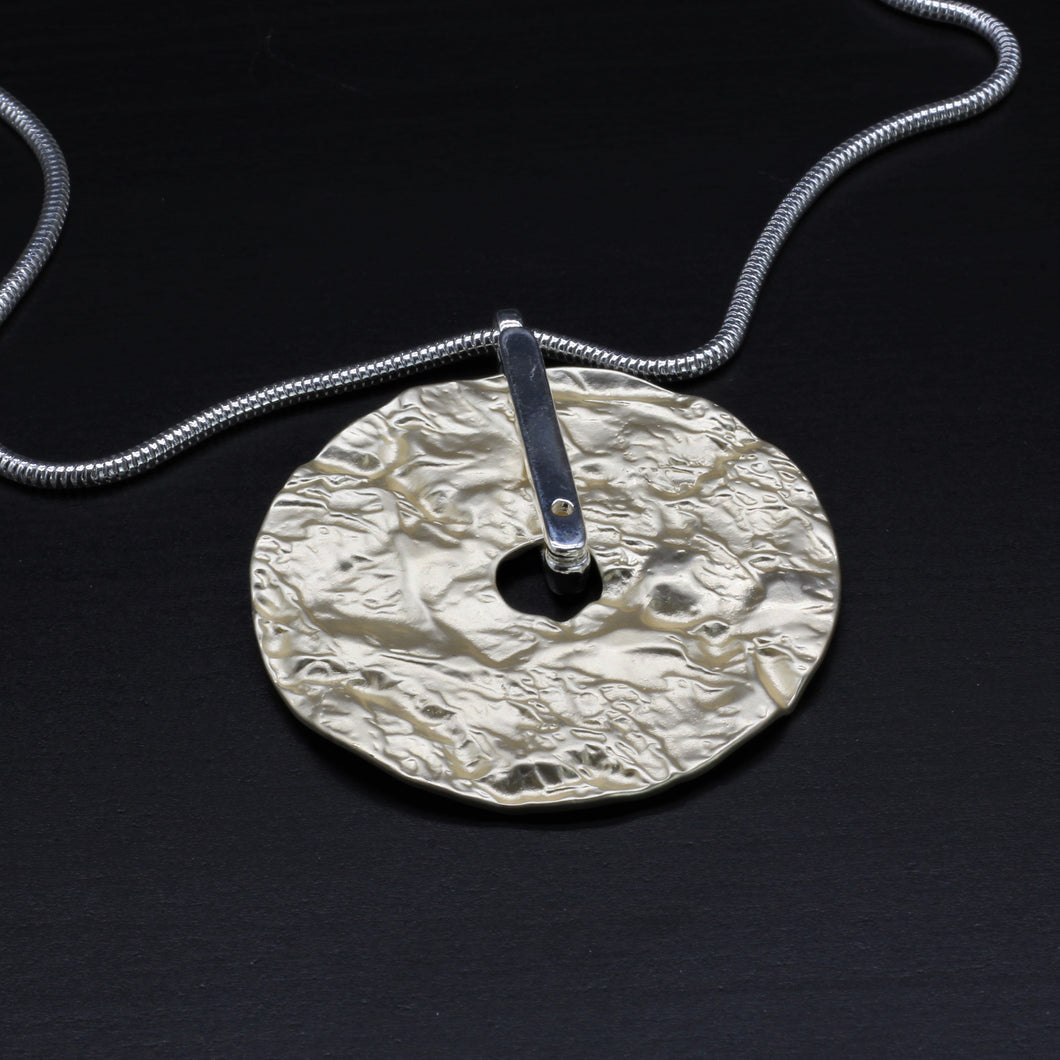 Tempest Designs Textured Disc Pendant Necklace