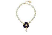 Load image into Gallery viewer, Nour London Disc Drop Pearl Necklace
