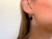 Load image into Gallery viewer, Nour London Black Rose Drop Earrings
