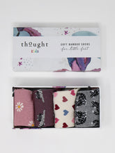 Load image into Gallery viewer, Thought Kitty Bamboo Organic Cotton Blend 4 Pack Baby Socks Gift Box

