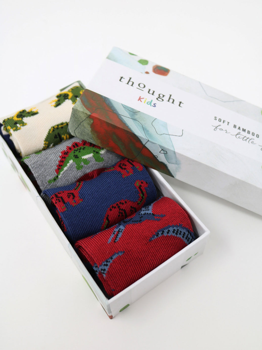 Thought Extinct Bamboo Organic Cotton Blend 4 Pack Baby Socks Gift Box